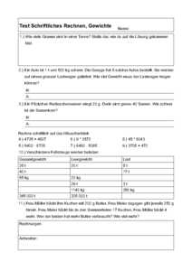 Vorschau mathe/groessen/Test schriftliches Rechnen Gewichte.pdf